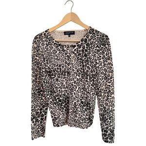 Jones New York Animal leopard print cardigan size small